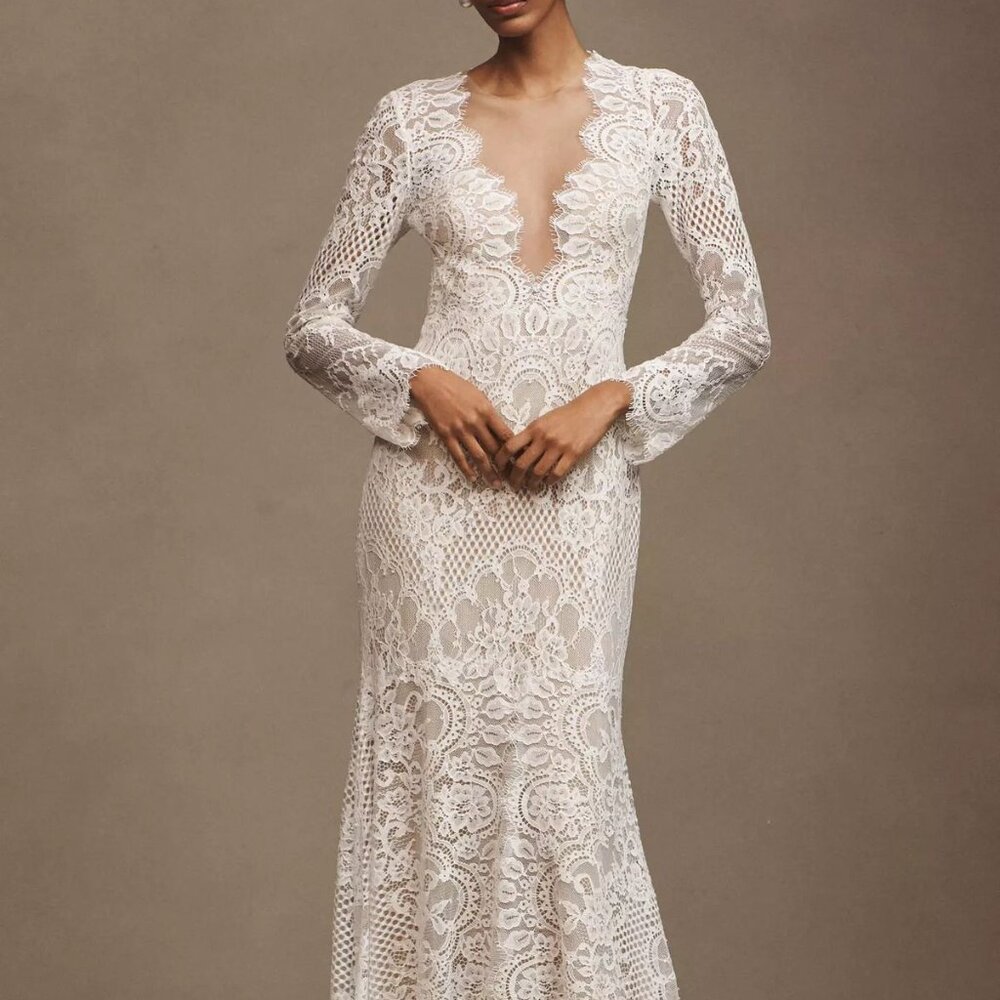 Wtoo by Watters Sienna Long Sleeve Lace Wedding Gown Size 6 NEW - Picture 5 of 9